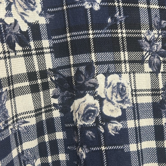 Style & Co. Navy and White Plaid Long Sleeve Dress - Picture 3 of 4